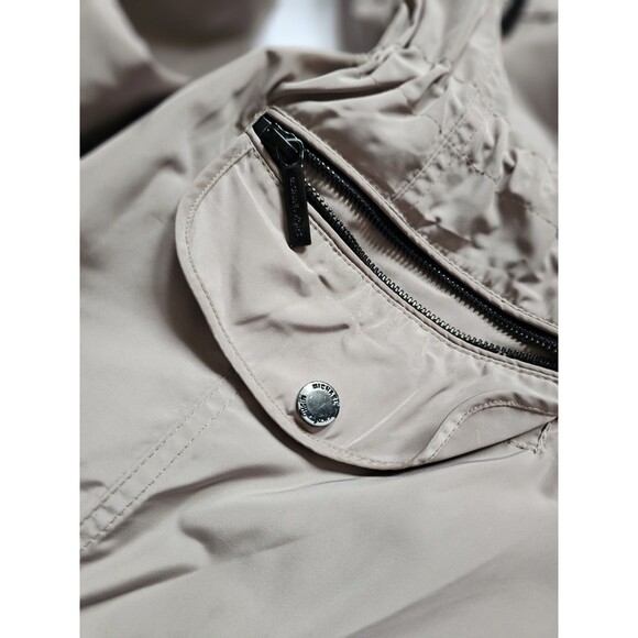 Michael Kors Full Zip Hooded Trench Coat in beige nylon material Women’s XL - Picture 3 of 7